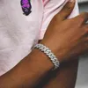 Iced Out Bling 5A Cubic Zirconia 2Rows Paled Cuban Link Chain Armband för Hip Hop Men039S Rapper Party Wedding Jewelry 21112422820692
