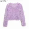 Women Fashion Feather Decoration Slim Short Sweatshirts Female Basic O Neck Knitted Hoodies Chic Pullovers Tops S626 210416