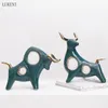 Ceramics The Cow Home Accessories Decoration Creative Modern Minimalist Light Luxury Style Lucky Office Porch Model Room 210414