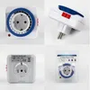 Timers 24 Hours Timer Plug In Mechanical Grounded Programmerbar Switch Smart Countdown Socket Inomhus Auto Power Off 250V