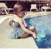 Baby Girl Купальники женские девушки милая маленькая принцесса девушка пряжа вуаль-купальники детская пляжная одежда 210515