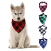 Dog Apparel Bandana Christmas Plaid Single Layer Huisdier Sjaal Driehoek Bibs Kerchief Pet Accessoires Bib voor kleine Medium Grote Honden RRF13612