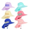 Wide Brim Children Beach Hat Sun Kids Bucket Cap Summer Girls Boys Travel Outdoor Fashion Cute Casual Hats