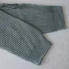 Surplice Neck Crossover Wrap Stickad tröja Kvinnor Höst Vinter Koreansk Fashion Drop Shoulder Pullover Sexig Jumper 210510