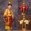 Kind Chinese Traditionele Hanfu Jurk Mannen Jongens Keizer Koning Stage Rode Kleding Kinderen Kostuums Tang Pak Kids Gewaad + hoed Sets1