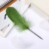 Party Favor Retro Feather Ball Pen Student Prize Gift Feathers Pens Novel Ballpoint quill Back to School Stationery DB646