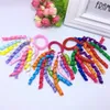 Party Favor Girl Ponytail Curly ribbons streamers corker hair bobbles bows flower elastic school boosters headwear ZZE5652