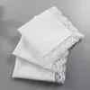 25cm White Lace Thin Handkerchief Cotton Towel Woman Wedding Gift Party Decoration Cloth Napkin DIY Plain Blank FWB67783316323