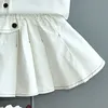Baby girls suspenders klänningar sommar barn flicka brev tryck prinsessan vestidos barn avslappnad söt kostym 3-7 år 210429
