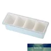 Peppar 4 Grid Avtagbar med Spoon Seasonment Box Set Pots Hem Kök Restaurang Förvaringsbehållare Transparent LID1