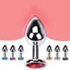 3 st / set Metal Anal Plug Butt Plug Sexleksaker Butt Leksaker för Kvinnor / Män / Par Vuxna Spel Masturbator Anal S / M / L Diamant Sex Shop X0401