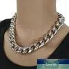 Silbers füllte feste Halskette Curb Ketten Link Männer Choker Edelstahl männlich weibliche Zubehör Mode1