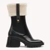 Vends bottes d'hiver de haute qualité femmes bottes Betty bottes en caoutchouc PVC plate-forme Beeled hauteur du genou botte de neige de pluie imperméable noire chaussures Welly chaussures de pluie en plein air hautes