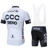 Cyclisme manches courtes maillot cuissard ensembles pro CCC Team Racing Vêtements Hommes vélo Tenues Respirant Sport Vélo uniforme Y21040607