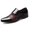 Klassisk Business Herrdesigner Klänning Skor Mode Elegant Formell Bröllop Slip On Office Läder Oxford Sko för Herr lyx Svart Brun Plus storlek 38-48