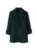 Blazer da donna da ufficio Primavera Autunno Francese Verde Manica lunga Slim Blazer casual Giacca Outwear Donna 210608