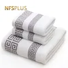 Towel Cotton Set For Adults 2 Face Hand 1 Bath Bathroom Solid Color Blue White Terry Washcloth Travel Sports Towels