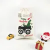 Christmas Santa Sacks Canvas Cotton Bag Large Organic Heavy Drawstring Gift Bags Personalized Festival Party Xmas Decoration