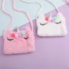 Unicorn Stuffed Cartoon Coin Purse Kid Kindergarten Girl Cosmetic Bags Beach Cross Body Storage Cute Makeup Bag M3814