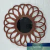 45cm Rattan Dressing Mirror Innovative Art Decor Round Makeup Mirrors Bathroom Bedroom Wall Hanging Po Props Factory price expert design Quality Latest Style