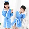 Barn Badrockar Vinterflickor Nattklänningar Solid Baby Boy Flannel Robe Kläder Barn Badrock för Girls Sleepwear Robe 210901