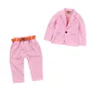 2 adet Çocuk Fomal Takım Elbise Set Bahar Sonbahar Erkek Ince Ceket Pantolon Giyim Setleri Bebek Çocuk Performans Parti 20220304 H1