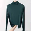 100% Bomull Långärmad Solid Turtleneck T-shirt Kvinnor Högsträcka Slim Toppar Vår Höst Skinny Basic Bottoming T-shirt Tight 211110