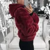 JOCOO JOLEE Vinterhooded Cropped Coats och Jackor Fluffy Fleece Jackor Faux Fur Coat Teddy Coat Varma Outwear Kläder 210518