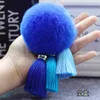 2018 Moda Portachiavi Finta Pelliccia di Coniglio Palla Portachiavi Porte Clef Pompon De Fourrure Fluffy Bag Charms Bunny Portachiavi Portachiavi G1019