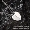 Pendant Necklaces 2pcs/set Custom Broken Heart Charm Couple Stainless Steel Chain Carving Necklace For Men Women Friendship Jewelry Gift