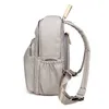 2021 Женский рюкзак мода простой мягкий рюкзак сплошной цвет изогнутый наплечный ремешок водонепроницаемый мешок нейлоновая сумка для путешествий Q0528