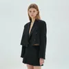 İki Parça Elbise Zarif Kadınlar Etek Seti Ile Suits 2021 Sonbahar Blazer Pileli Etekler Siyah Çizgili Rahat Ofis Bayan Kadın