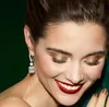 Bijoux de luxe classiques boucles d'oreilles pendantes en or blanc 18 carats remplis d'émeraude coupe diamant Moissanite Zircon fête longue marque de mariage pour femmes 8276305