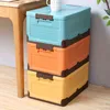 Foldable Storage Box Clothes Organizer Toys Books Plastic Tool Trunk Car Outdoor Travel Folding es Bins With Lid 211102