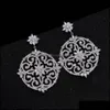 Oorbellen Ketting Sieraden Sets Luxe Mode Clear CZ Crystal Wedding Party Flower Cut Set voor Dames Prinses C18122701 Drop levering 202