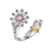 La nouvelle rotation en argent sterling S925 soulage l'anxiété et la pression Bee Honey Collection Ring Women's Net Red Open