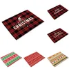 Kerstmis rode plaid linnen pad eettafel matten coaster bowl cup mat patroon keuken placemat home decor SN3049