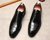 Mode hommes chaussures habillées formelles mariage bureau Brogue mâle Oxfords chaussures en cuir véritable noir fête à lacets chaussures automne printemps