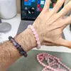 MG1161 Bracciale per talloni al quarzo rosa da 10 mm naturale per uomini o donne braccialette cristalline naturali di alta qualità