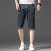 メンズ夏ストレッチ軽量ブルーデニムジーンズ短い男性Jeanショーツパンツプラスサイズの大きさ42 44 211120
