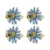 Anneaux de serviette sûrs, 4 pièces, fleur moderne, mignon abeille, porte-boucles, anneau en alliage accrocheur pour la maison