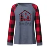 Dames T-shirt Harajuku Tops Vrouw Tshirts Dames Ontwerp Afdrukken Plaid Stitching Lange Mouw Casual Poleras Mujer Camisetas