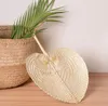 2021 Palm Leaves Fans Handmade Wicker Natural Color Palm Fan Traditional Chinese Craft Wedding Favor Gifts