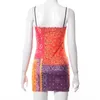 Spaghetti Strap Paisley Bodycon Sling Sling Dresses Midnight Clubwear para mulheres pacote de verão Mini Mini roupas de vestuário curto Y1006