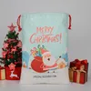 Jul Drawstring Väskor Stor storlek Santa Claus Santa Sack Väskor Party Favor Tillbehör Xmas Canvas Bag Juldekorationer