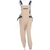 Dames Jumpsuits Rompertjes Dames Lange Elegante Rits Zakken Mouwloze aangepaste riem Hoge taille katoenen mode zomer