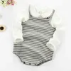 Spring born Baby Boys Girls Sleeveless Stripe Knit Rompers Clothes Autumn Toddler Jumpsuits 0-3Yrs 210429