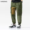 Varsanol Streetwear Spodnie Cargo Mężczyźni 100% Bawełna Joggers Spodnie Dla Mężczyzn Moda Hip Hop Odzież Harem Turser Męski Wojskowy Pant 210601