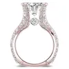Hoge kwaliteit luxe vrouwelijke ronde volledige micro-ingelegd zirkoon ring imitatie diamant sieraden voor vrouwen gift verlovingsringen