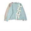 Kvinnor Tröjor Bow Sweet Kawaii Japan Stil Fyra Färger Mujer Superes Lace Up Höst Vinter Pullovers Retro 19550 210415